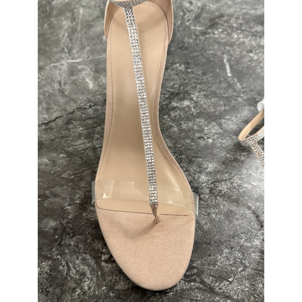 AAJ By Aminah Womens Aniya Lucite High Heel T Strap StilettoSandals Nude Size 10 - Picture 10 of 15